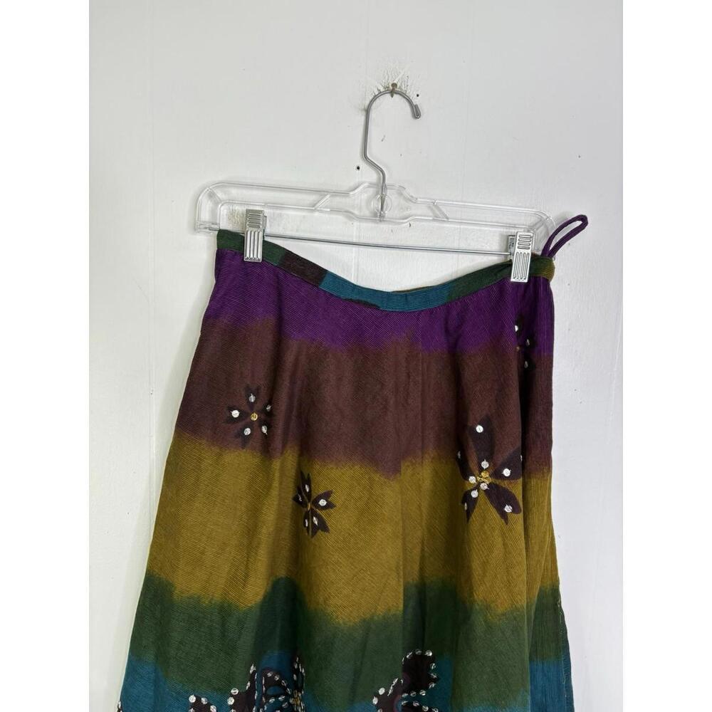 Funky People Skirt Womens Small Sequin Artsy Avant Garde Hippie Boho Maxi - Picture 6 of 10